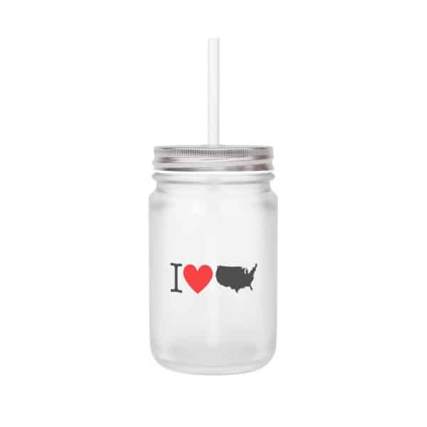 I Love USA Mason Jar