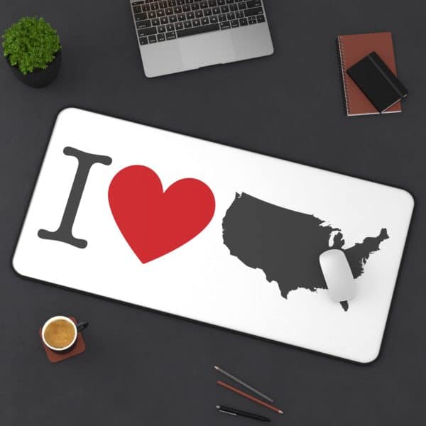 I Love USA Desk Mat - Image 12
