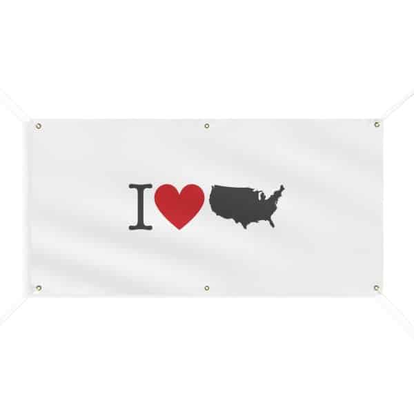 I Love USA Matte Banner