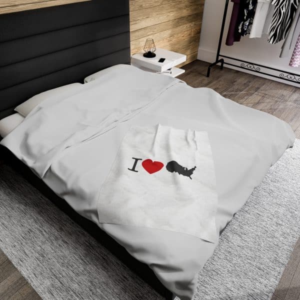 I Love USA Velveteen Plush Blanket - Image 4