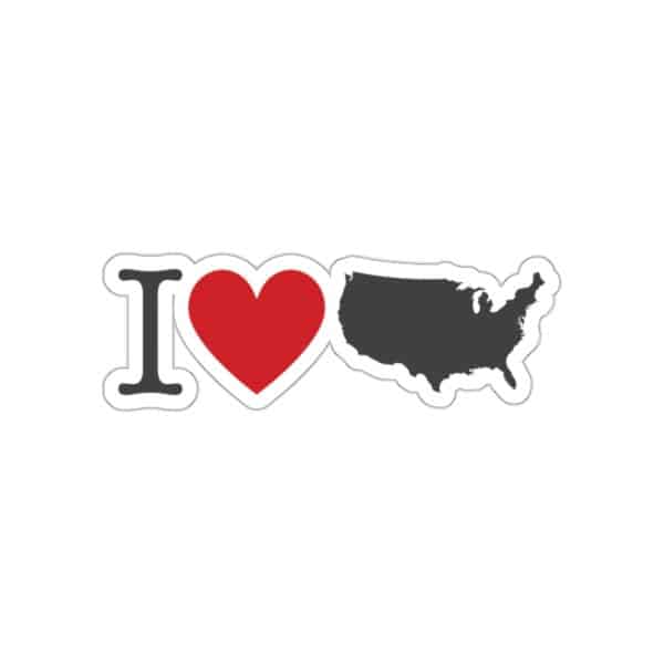 I Love USA Die-Cut Stickers