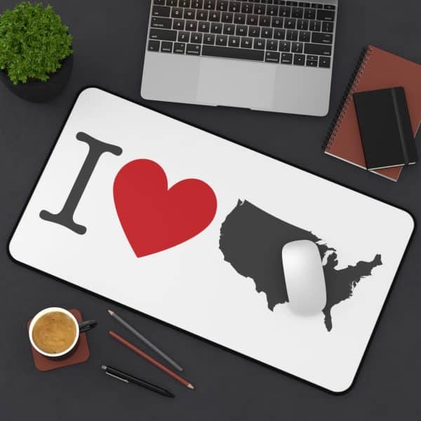 I Love USA Desk Mat - Image 8
