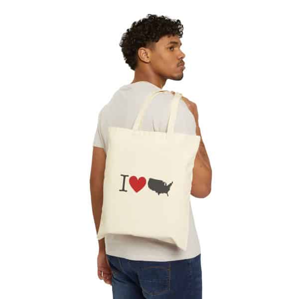 I Love USA Cotton Canvas Tote Bag - Image 4