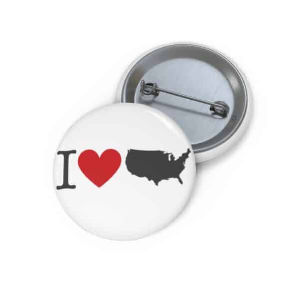 I Love USA Custom Pin Buttons