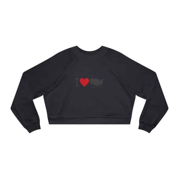 I Love USA Women's Cropped Fleece Pullover - Image 13