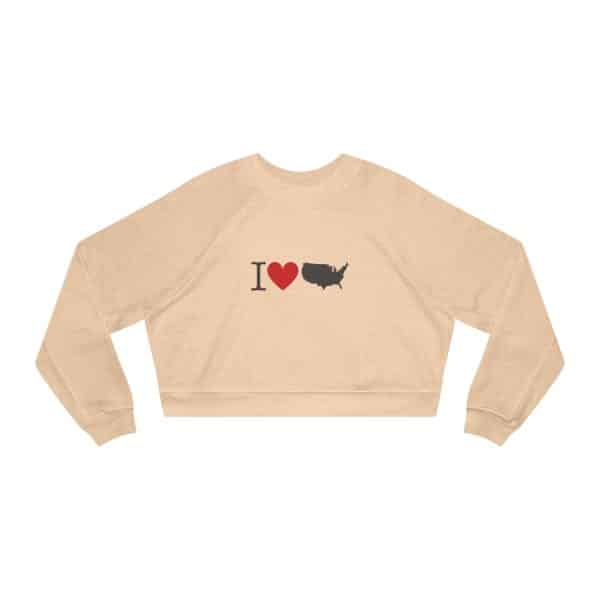 I Love USA Women's Cropped Fleece Pullover - Image 9