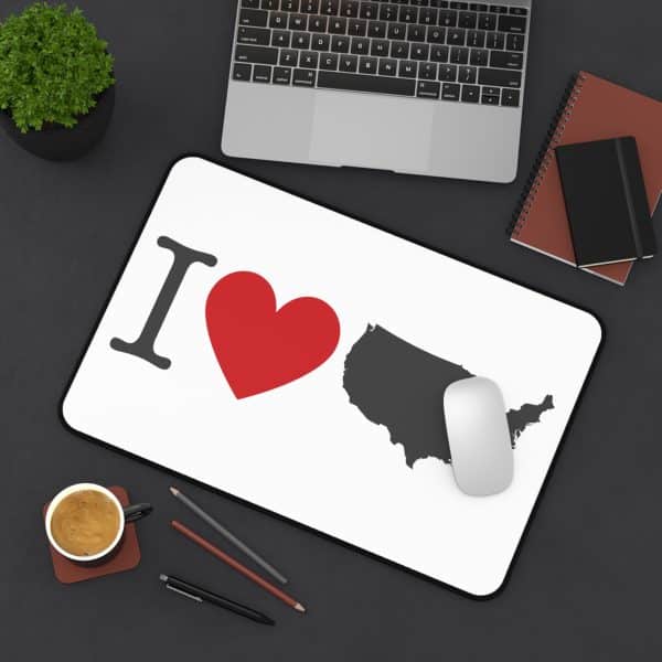 I Love USA Desk Mat - Image 4