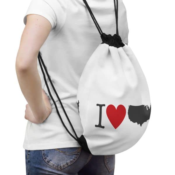 I Love USA Drawstring Bag - Image 4