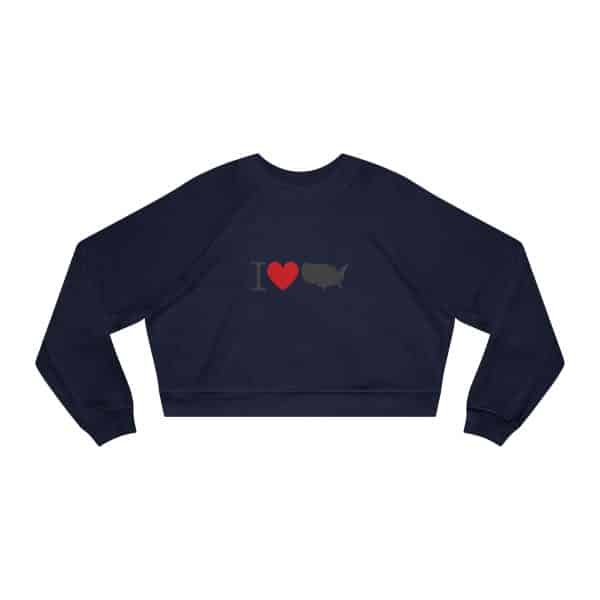 I Love USA Women's Cropped Fleece Pullover - Image 17