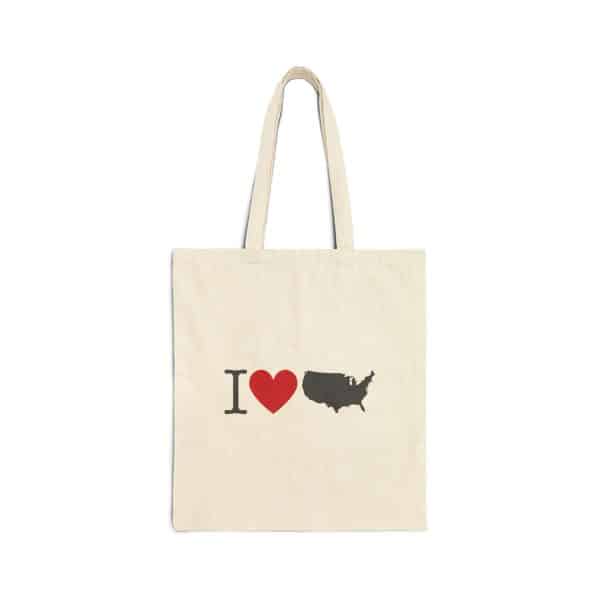 I Love USA Cotton Canvas Tote Bag - Image 2