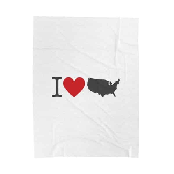 I Love USA Velveteen Plush Blanket - Image 9