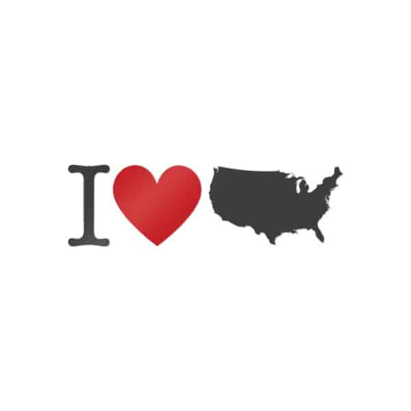 I Love USA Die-Cut Stickers, (DTF) - Image 3