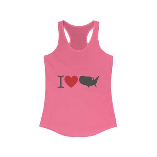 I Love USA Women's Ideal Racerback Tank - Image 25