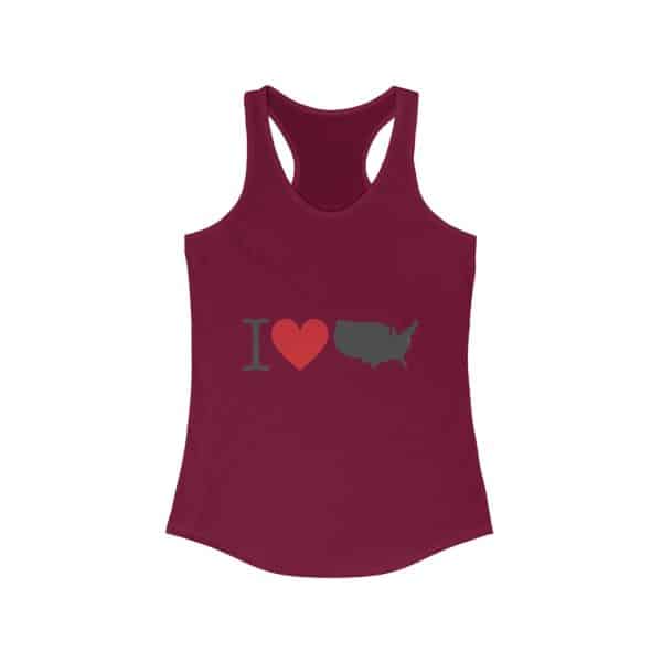 I Love USA Women's Ideal Racerback Tank - Image 27