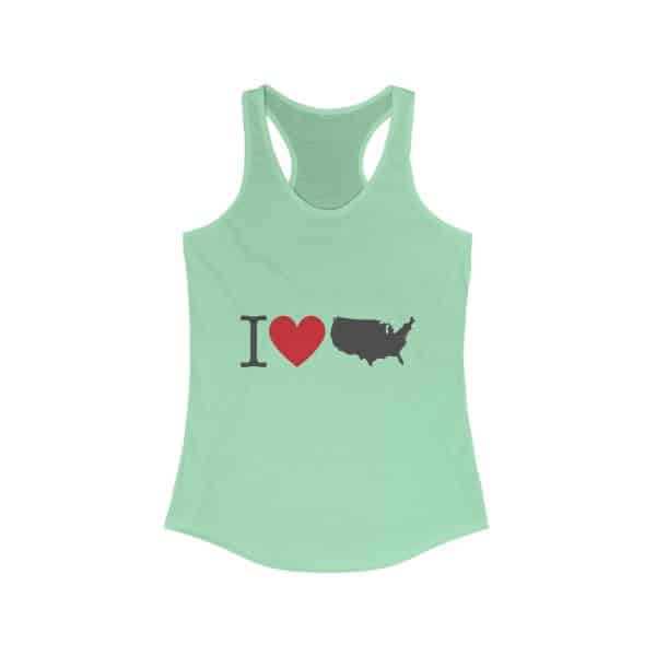 I Love USA Women's Ideal Racerback Tank - Image 11