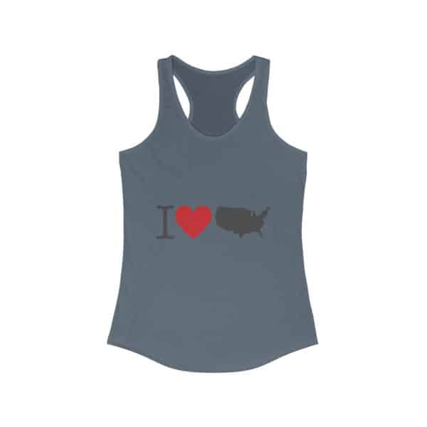 I Love USA Women's Ideal Racerback Tank - Image 17