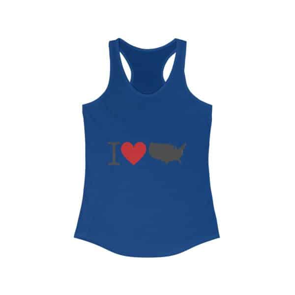 I Love USA Women's Ideal Racerback Tank - Image 19