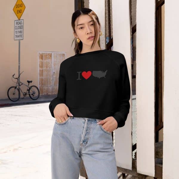 I Love USA Women's Cropped Fleece Pullover - Image 4