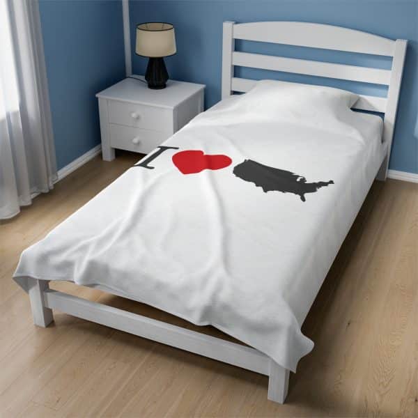 I Love USA Velveteen Plush Blanket - Image 11