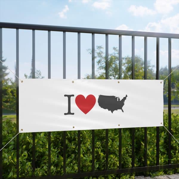 I Love USA Matte Banner - Image 8