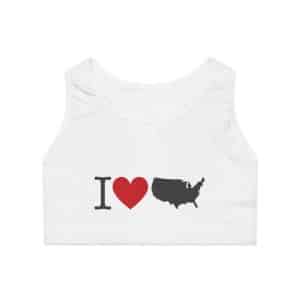 I Love USA Sports Bra (AOP)